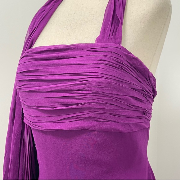 Marchesa Notte Silk Evening Gown, Purple, 6 - Picture 5 of 15